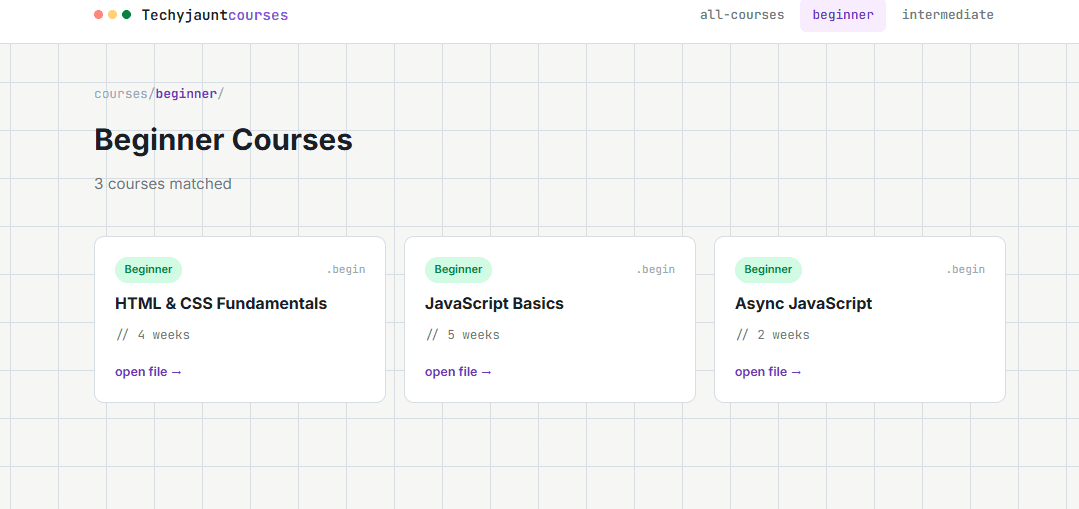 Course Catalog beginner courses
